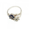 925 Sterling Silver Blue Sapphire & White Topaz 