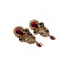 Vintage 925 Sterling Silver Garnet & Agate Earrings