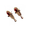 Vintage 925 Sterling Silver Garnet & Agate Earrings