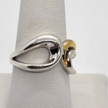Silver Ring 925 Vintage Elle Accent Red Ruby Inside The Band Size 9