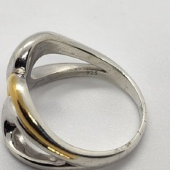 Silver Ring 925 Vintage Elle Accent Red Ruby Inside The Band Size 9