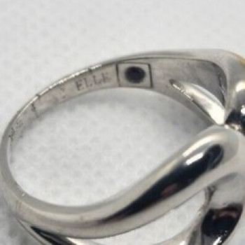 Silver Ring 925 Vintage Elle Accent Red Ruby Inside The Band Size 9