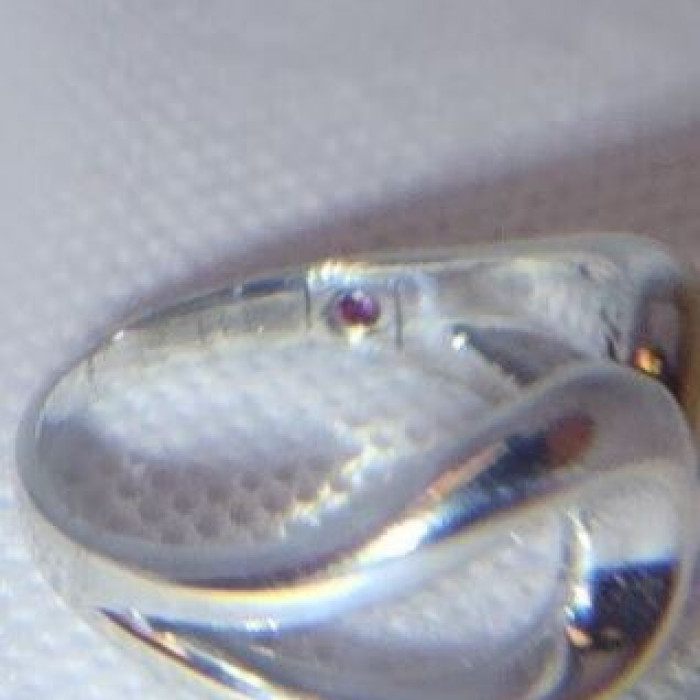 Silver Ring 925 Vintage Elle Accent Red Ruby Inside The Band Size 9