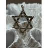 925 Sterling Silver Marcasite Star Of David Pendant Length 1.8 Inch