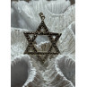 925 Sterling Silver Marcasite Star Of David Pendant Length 1.8 Inch