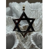 925 Sterling Silver Marcasite Star Of David Pendant Length 1.8 Inch