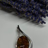 925 Sterling Silver Amber & CZ Brooch
