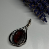 925 Sterling Silver Amber & CZ Brooch