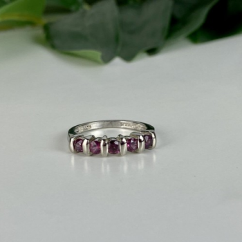 925 Sterling Silver Morganite Ring Size 6