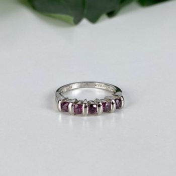 925 Sterling Silver Morganite Ring Size 6
