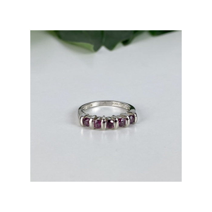 925 Sterling Silver Morganite Ring Size 6