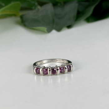 925 Sterling Silver Morganite Ring Size 6