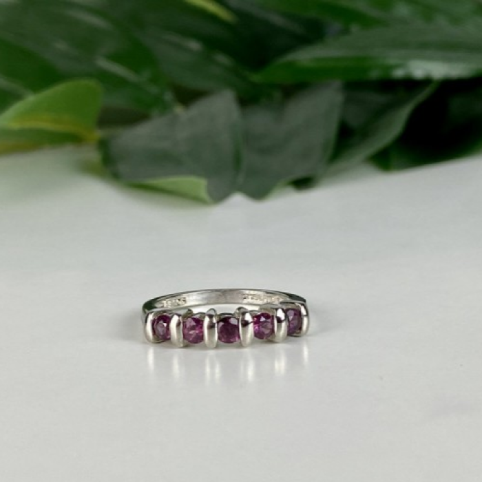 925 Sterling Silver Morganite Ring Size 6