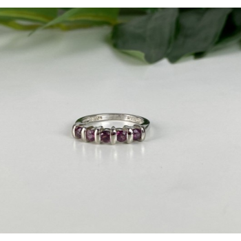 925 Sterling Silver Morganite Ring Size 6