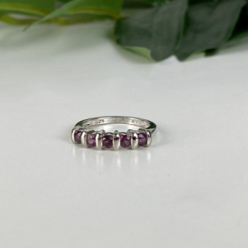 925 Sterling Silver Morganite Ring Size 6