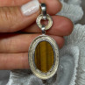 925 Sterling Silver Amber Pendant Length 2.5 Inch