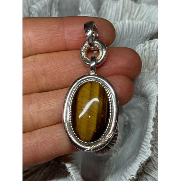 925 STERLING SILVER AMBER PENDANT LENGTH 2.5 Inch