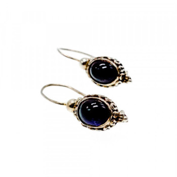 Vintage 925 Sterling Silver Agate Earrings