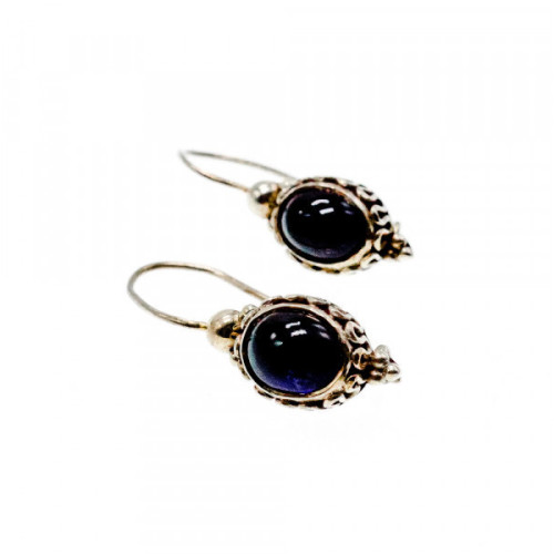 Vintage 925 Sterling Silver Agate Earrings