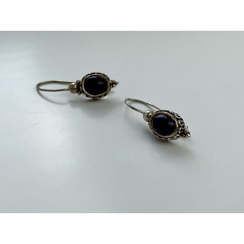 Vintage 925 Sterling Silver Agate Earrings