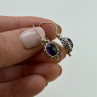 Vintage 925 Sterling Silver Agate Earrings
