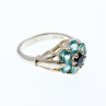 925 Sterling Silver Topaz & Black Onyx Ring Size 7