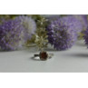 925 Sterling Silver Hessonite & CZ Ring Size 8