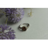 925 Sterling Silver Hessonite & CZ Ring Size 8
