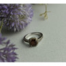 925 Sterling Silver Hessonite & CZ Ring Size 8