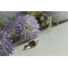 925 Sterling Silver Hessonite & CZ Ring Size 8