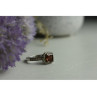 925 Sterling Silver Hessonite & CZ Ring Size 8
