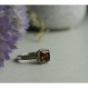 925 Sterling Silver Hessonite & CZ Ring Size 8