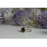 925 Sterling Silver Hessonite & CZ Ring Size 8