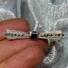 925 Sterling Silver Onyx & Marcasite Brooch Length 1.8 Inch