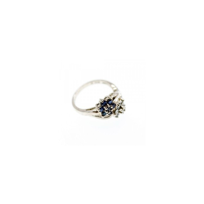 925 Sterling Silver Blue Sapphire & White Topaz 