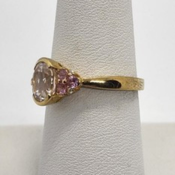 925 Sterling Silver Quartz & Topaz Ring Size 7.5
