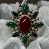 925 Sterling Silver Agate Pendant Length 2.3 Inch