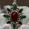 925 Sterling Silver Agate Pendant Length 2.3 Inch