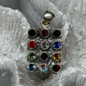 925 Sterling Silver Multicolor Spinel Pendant Length 1.3 Inch