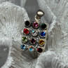 925 Sterling Silver Multicolor Spinel Pendant Length 1.3 Inch