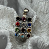 925 Sterling Silver Multicolor Spinel Pendant Length 1.3 Inch