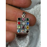 925 Sterling Silver Multicolor Spinel Pendant Length 1.3 Inch