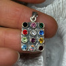 925 Sterling Silver Multicolor Spinel Pendant Length 1.3 Inch
