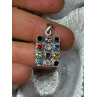 925 Sterling Silver Multicolor Spinel Pendant Length 1.3 Inch