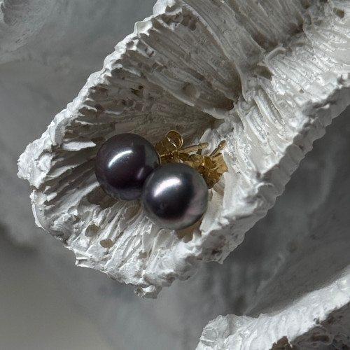 14K Yellow Gold Pearl Earrings