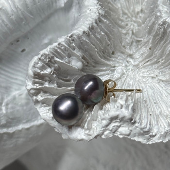 14K Yellow Gold Pearl Earrings