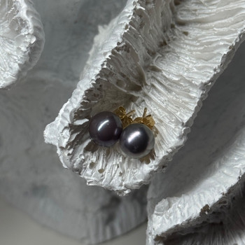14K Yellow Gold Pearl Earrings