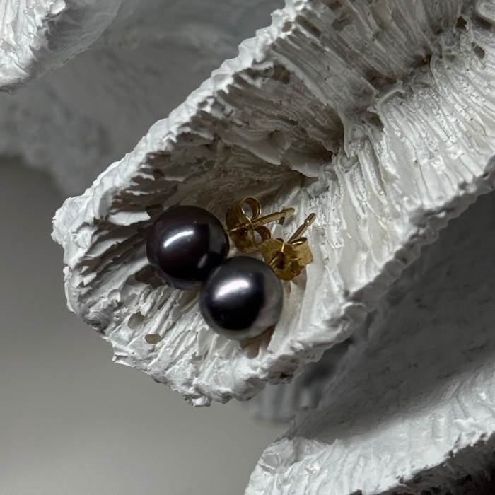 14K Yellow Gold Pearl Earrings