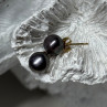 14K Yellow Gold Pearl Earrings