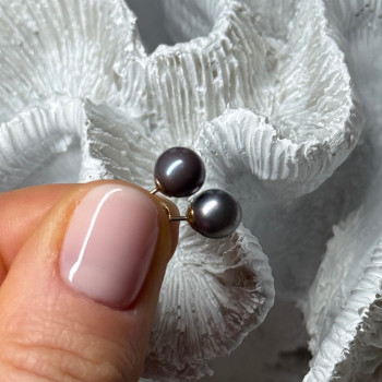 14K Yellow Gold Pearl Earrings